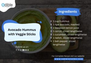 Avocado Hummus with Veggie Sticks