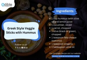 Greek Style Veggie Sticks with Hummus