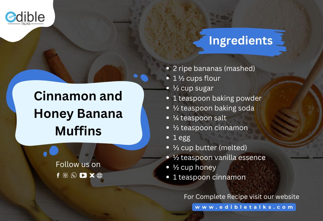 Cinnamon and Honey Banana Muffins