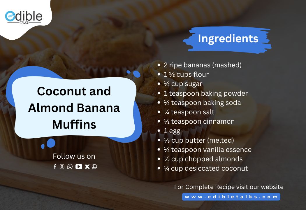 Coconut and Almond Banana Muffins
