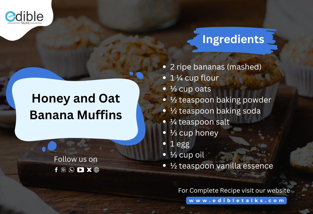 Honey and Oat Banana Muffins
